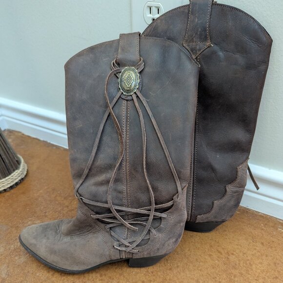 Vintage Durango Brown Suede Western Boots/Women's 6 - Picture 1 of 5